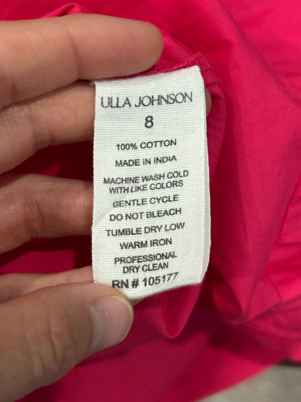 Ulla Johnson 8 Red Puff Sleeve Midi Dress Open Back Tie Coquette Milkmaid - Picture 8 of 12